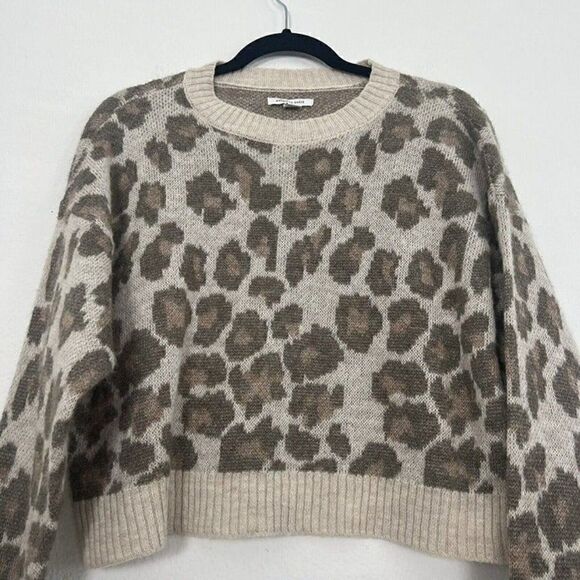 American Eagle Womens Cheetah Leopard Print Wool Blend Knit Crewneck Sweater XS - Picture 11 of 11